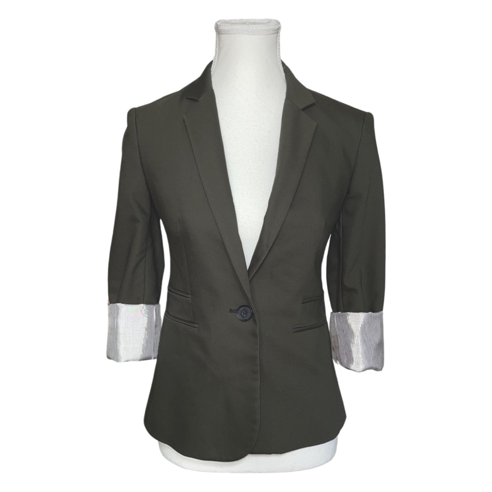 Express Olive Green Chic Professional Blazer Jacket